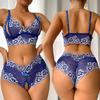 For Women Transparent Erotic Underwear Blue Bra Set  Sexy Lingerie Woman Babydoll Dress Bra And Panties Two Piece Sets