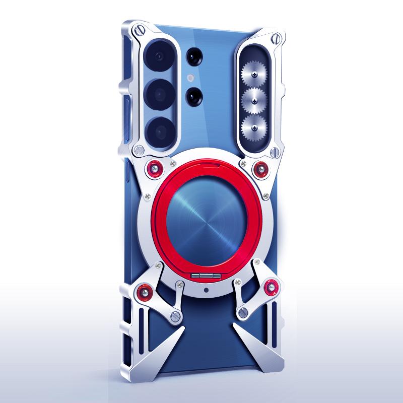 Magnetic Metal Bumper for Moto Edge 50 Fusion,X50 Ultra,S50 Neo,Moto G85 Case Rimless 360 Degree Rotation Holder with Lens Cover