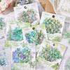 JIANWU Green Series Vintage Plant Flower Landscape Material Collage Scrapbooking PET Sticker Creative DIY Journal Stationery