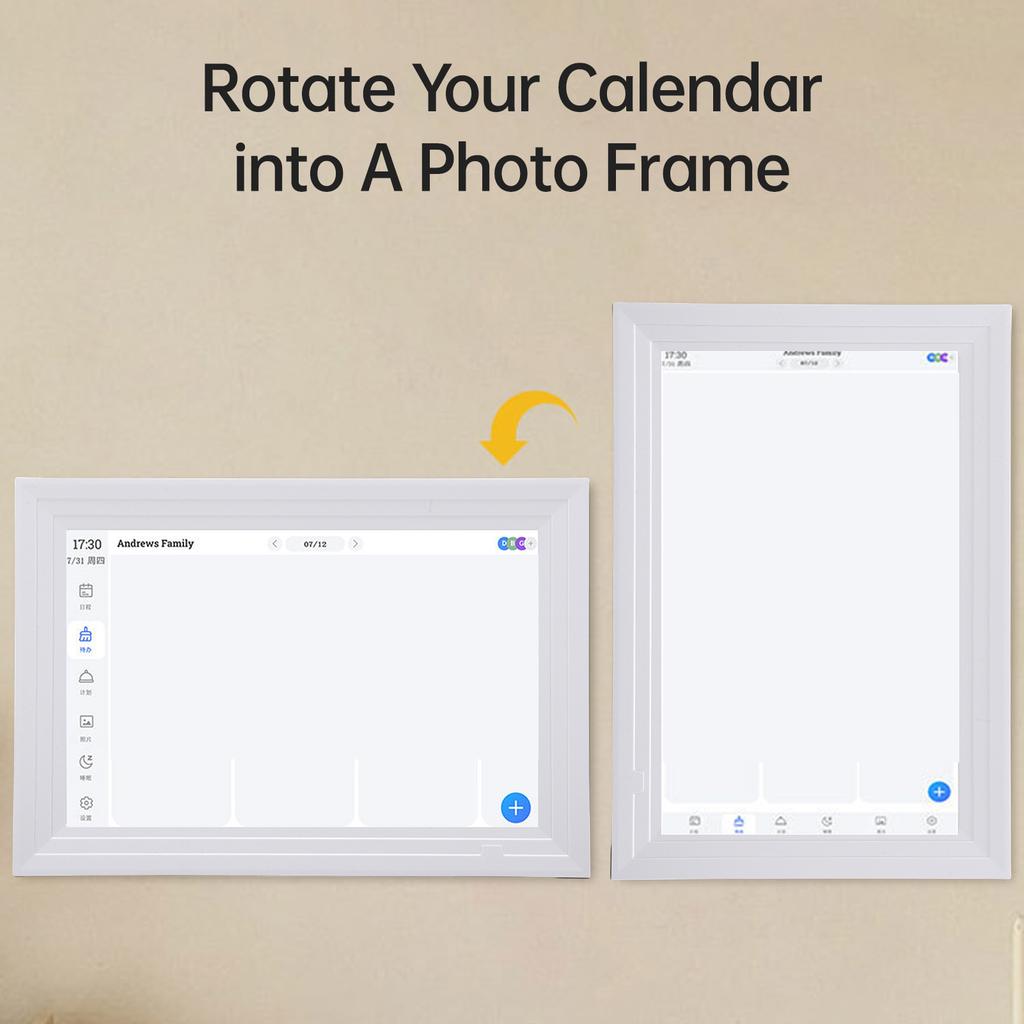 Digital Calendar Planner Chore Chart 10.1inch IPS Full View LCD Screen Interactive Calendar APP Management Wall Desk Mount