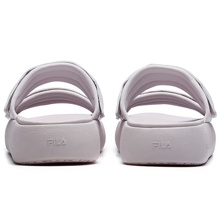 Fila Donut Fashion Универсальные Повседневные Сандалии-слайды на толстой подошве на липучке Нескользящие Женские Сандалии Светло-серый Фиолетовый F12W221503FGA