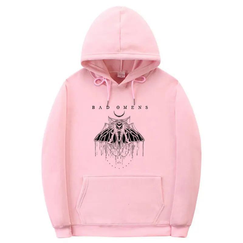 Bad Omens Print Hoodie Funny Moth Graphic Hoodie