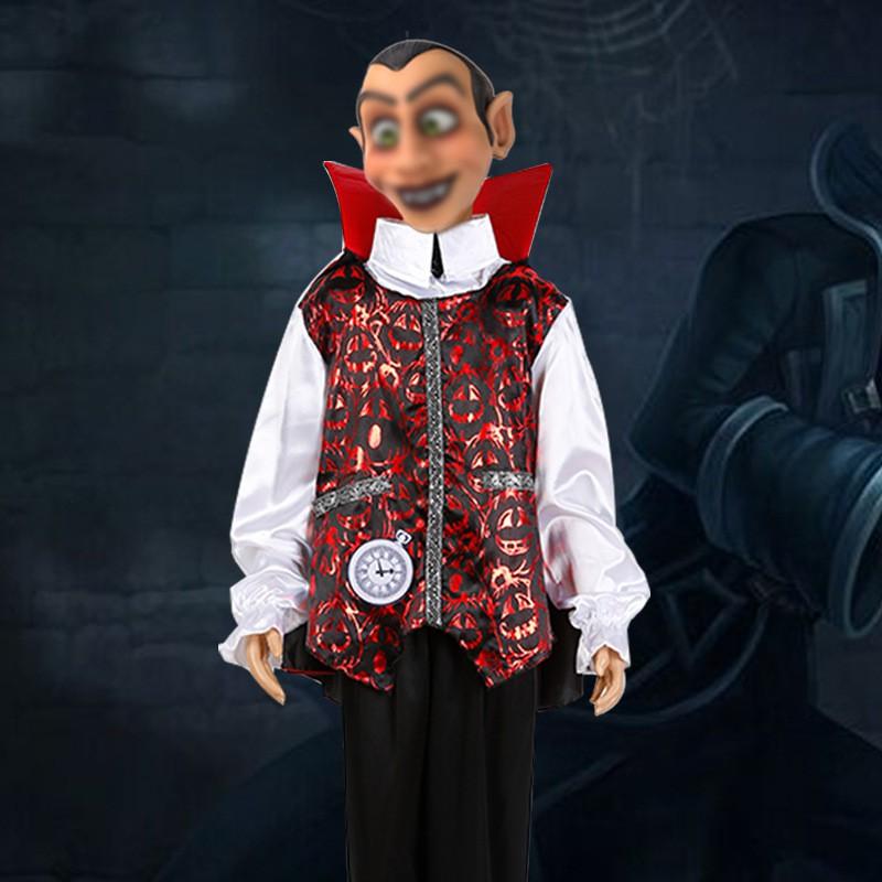 Kids Vampire Cape Costume Set Halloween Party Baron Performance Outfit Neutral