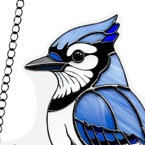 Colorful Bird Acrylic Hanging Decoration Indoor Outdoor Garden Yard Window Wall Hanging Stained Glass Effect Bird Ornament Suncatcher Sign