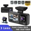 3 Camera Car Dvr 1080P Dash Cam Interior Cabin Mini Vehicle Three Way Channel DVRs Recorder Video Registrator Dashcam Camcorder