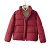 Women's Short Winter Puffer Coat - Stand Collar, Thickened, Loose Fit, Korean Style