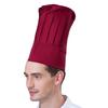 Chef Hat Unisex Kitchen Hat Hotel Restaurant Cook Cap Pleated Design Solid Color Waiter Chef Work Cap Topper Hat