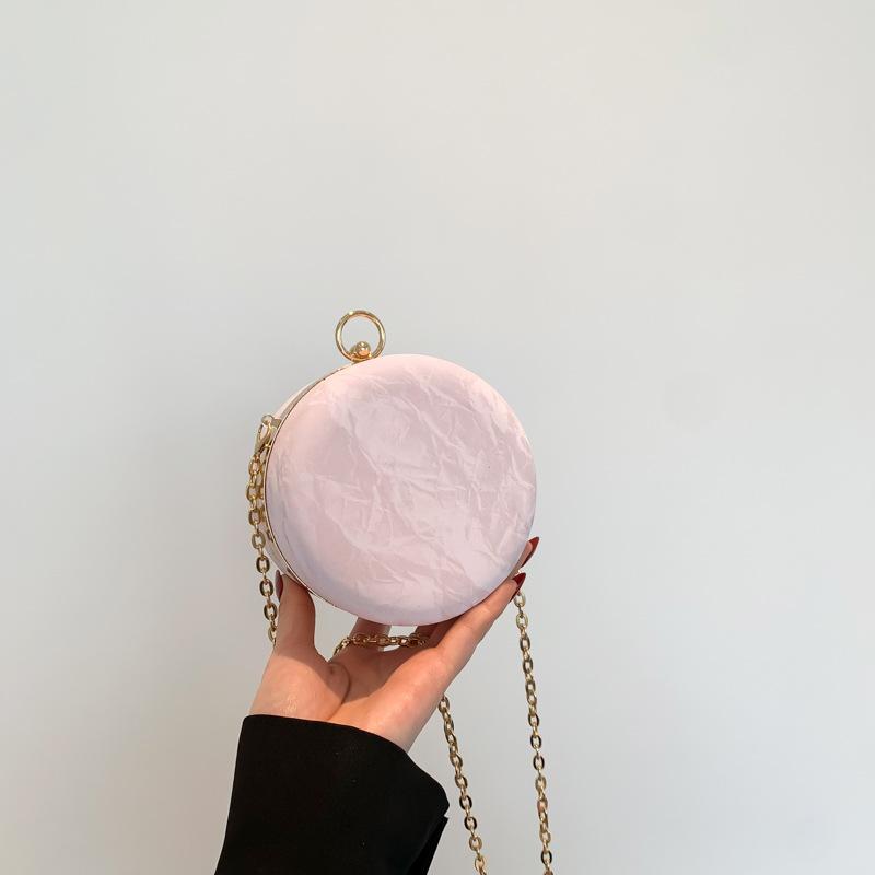 Простая сумка для ужина, новая женская сумка с цепочкой, фактура, легкая роскошная сумка через плечо, сферическая сумка, модная сумка через плечо