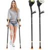 Pair Forearm Crutches, Ergonomic Folding Forearm Crutches for Adults with Leg Injury, 10-Level Adjustable Height, Aluminum Crutches for Walking