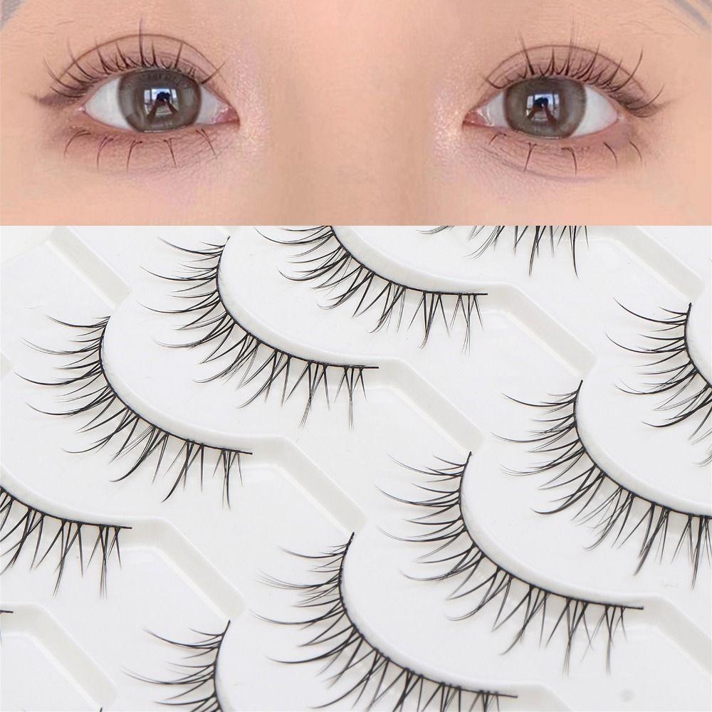 10 Pairs 3D Manga Lashes Natural Look Dramatic Anime Lashes Fashion Spiky Lashes  for Women