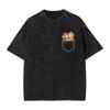 Funny Meme Cute Monkey Baby Punch Graphic Print Tshirt Women Men Vintage Washed Gothic Fashion Oversized Cotton Solf Summer Tee