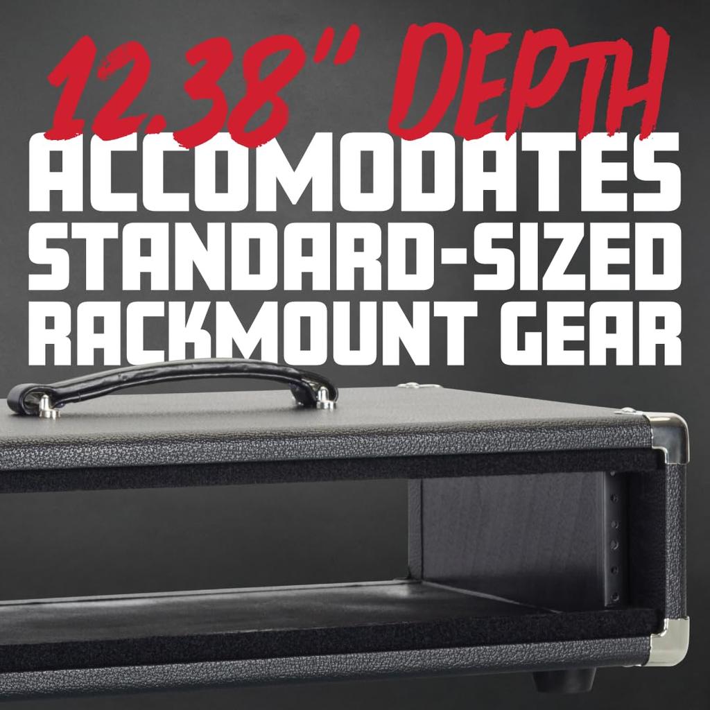 GATOR Rack Case Vintage Amp Style Retro Rack Series 2U Black GR-RETRORACK-2BK (Mounting screws/washers included) []