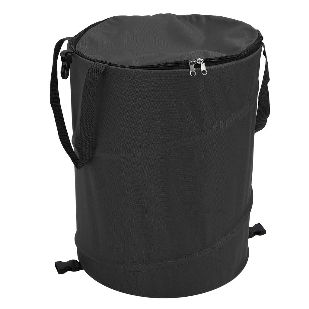 Camping Trash Can with Zippered Lid 24 Gallons Large Capacity Foldable Portable Garden Garbage