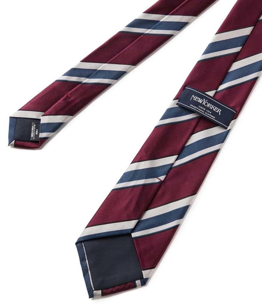 Regular Striped Free Size [New Yorker] Tie, Necktie, Men's, 16906013, Wine,