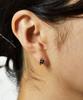 Helene Jewelry Золотые серьги-гвоздики 14 карат с черным хлопковым цветком