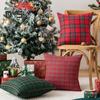 Christmas Pillowcase Plaid Print Single Side Print Colorfast Hidden Zipper Two Sizes Available Couch Decoration Throw Pillow Cover Pillow Sham