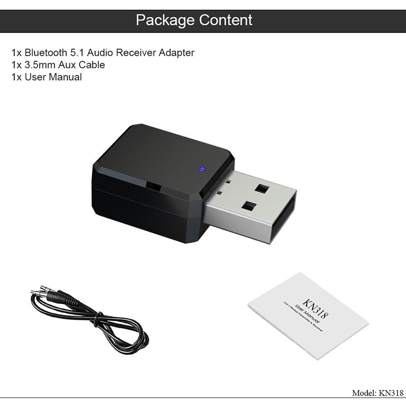 Bluetooth 5.1 автомобильный комплект беспроводной музыки 3,5 мм Aux USB питание аудио приемник адаптер авто Bluetooth стерео для автомобильного радио Mp3 ПК