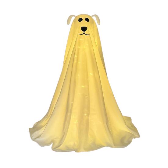 Хэллоуин Украшение Светящаяся Жуткая Статуя Собаки-Призрака Работающая от Батареек Дистанционное Управление Гирлянды Декор для Передней Двери Веранды Двора Газона