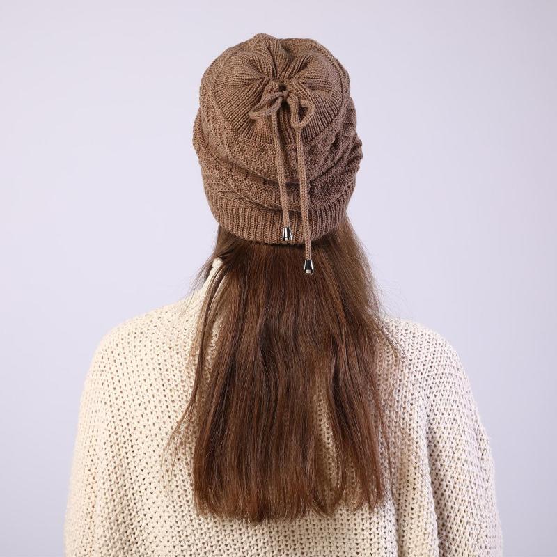 Вязаная шапка, свитер, вязаная шерстяная луна, ветрозащитная шапка для ушей