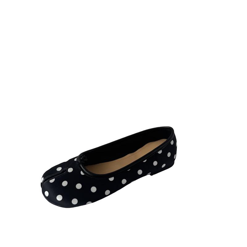 2025 новая мода неглубокие одинарные туфли в горошек женские балетки