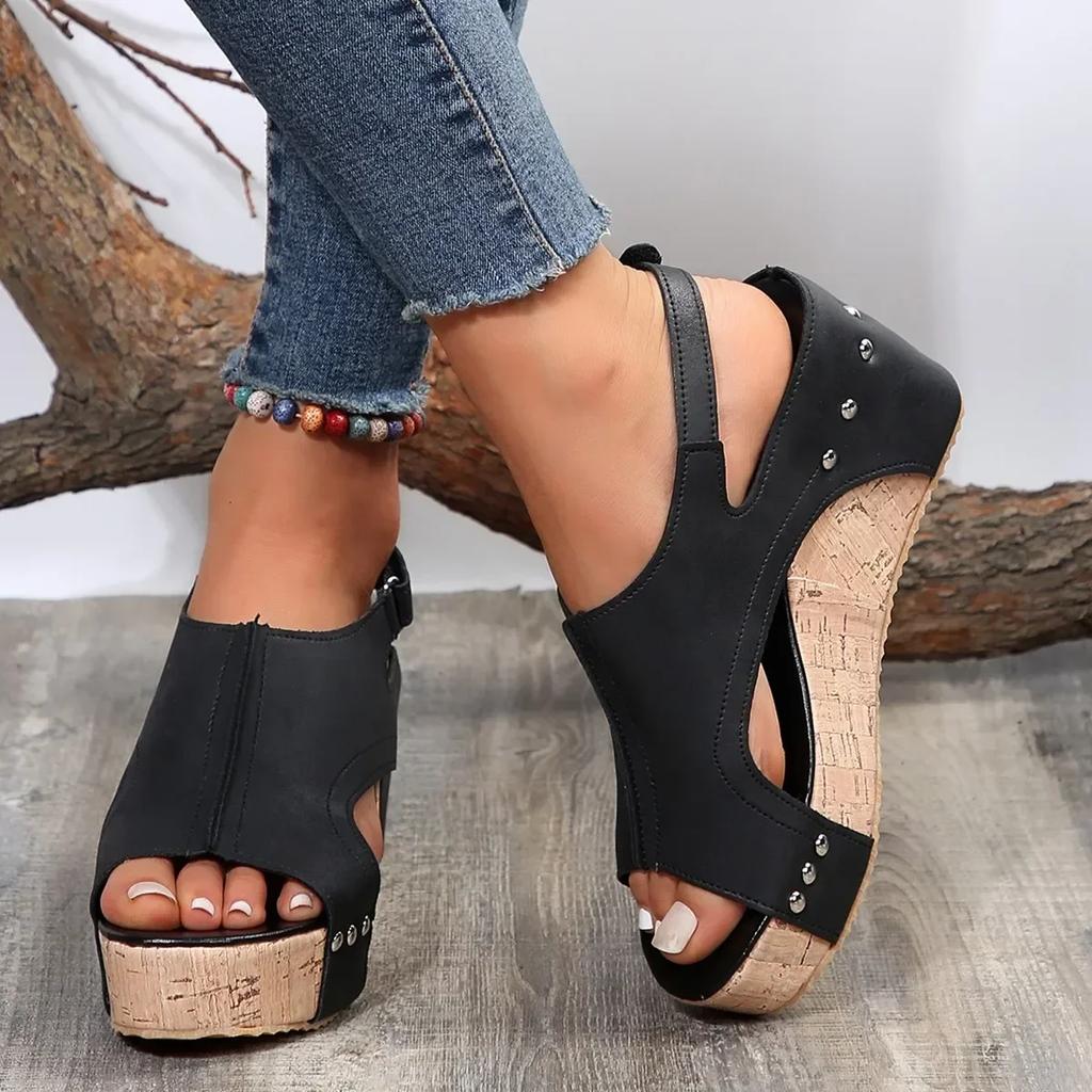Summer Wedge Women's Sandals On Sale 2024 New Wedge Heel Fashion Dress Women's High Heels Daily Outdoor Casual Women's Sandals