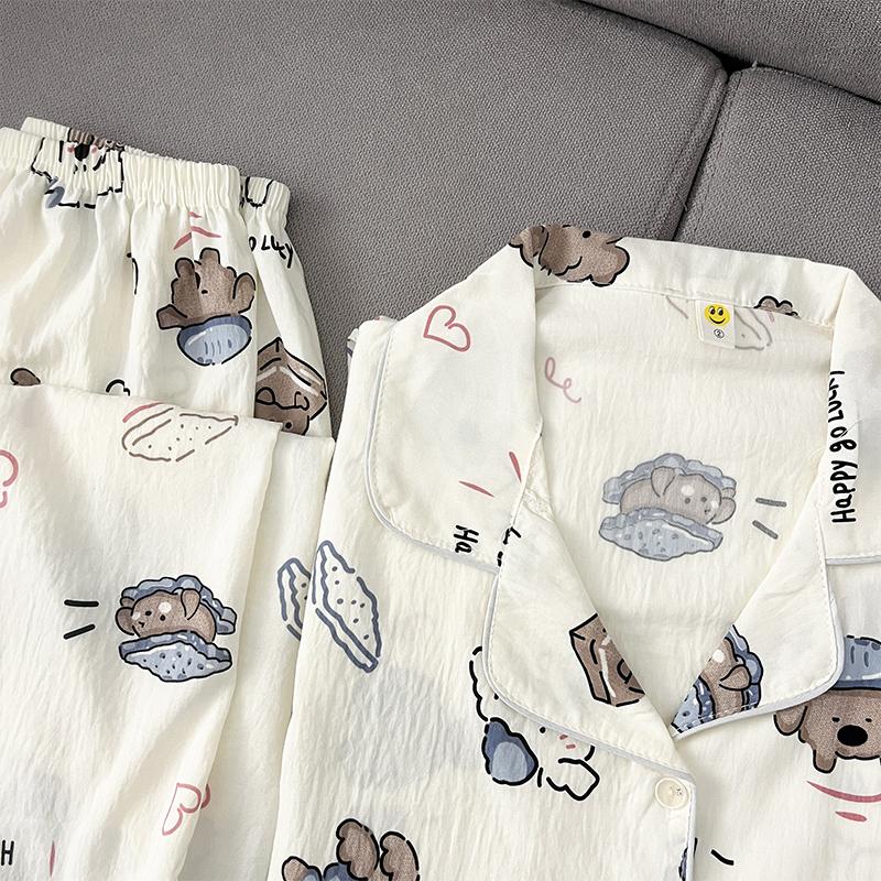 Пижамный комплект с рисунком собаки и буквами из мультфильма, женский пижамный комплект больших размеров, милая повседневная модная пижама