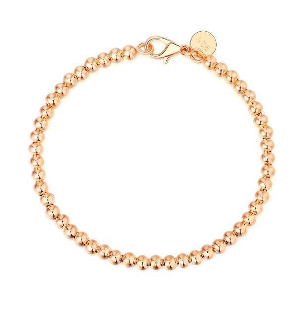 Lekani, 100% твердое серебро 925 пробы, модный браслет-цепочка с бусинами 4 мм, 20 см, для девочек-подростков, женский подарок, женские ювелирные изделия