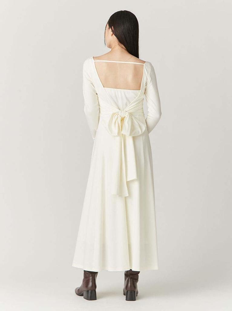 FRAY Back Ribbon Cut Dress FWCO251014 WHT I.D. Women's