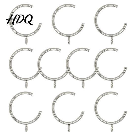 Anti Rust Metal Curtain Hardware 10Pcs C Shaped Rings Heavy Duty Bypass Rings for 1.25 Inch Rods Passing Drapery with Eyelets French Return