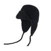 Women Knitting Hat Lace-up Solid Color Ear Protection Winter Elastic Hat Cold Weather Windproof Lei Feng Hat