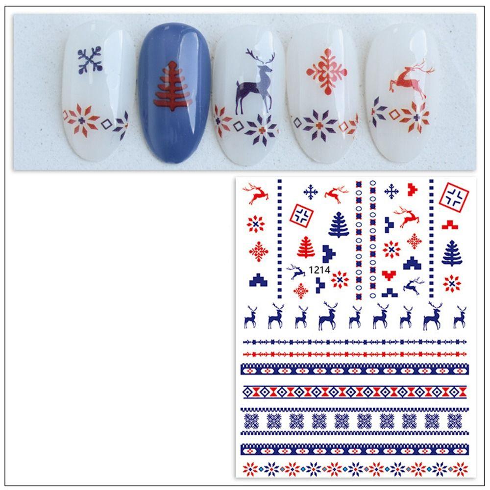 Nail Salon Santa Claus New Year Decals Manicuring Foils Christmas Nail Art Stickers Nail Decoration