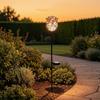 Waterproof Metal Solar Pathway Stakes Glass Rose Light, Colorful Garden Powered Lights Snail Light with Ground Stake for Lawn Patio Yard Decor