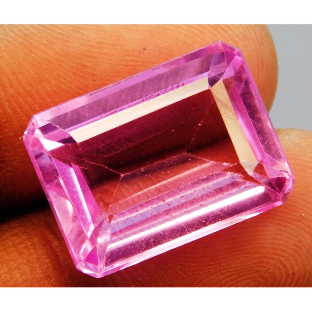 Natural Pink Sapphire Loose Gemstone Emerald Shape 8.00 ct September Birthstone for Gem Collections