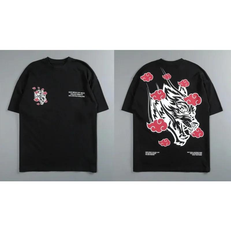 Darc Sport Wolves Gym T Shirts Oversized Workout Fitness Darcsport Men's Clothing Graphic DTG Print Darcs Sport Wolf T-shirts