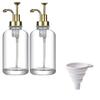 2pcs Glass Soap Dispensers Replacement Bottle Bathroom Gel Soap and Shampoo Shower Liquid Container Bottle Shampoo Dispenser