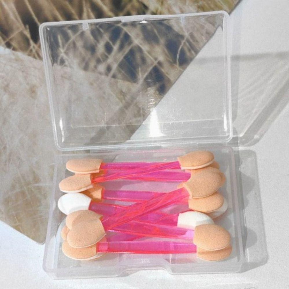 10pcs Multicolors Eyeshadow Stick Brush Double Sided Disposable Eyeshadow Brush Beauty Kit Brush