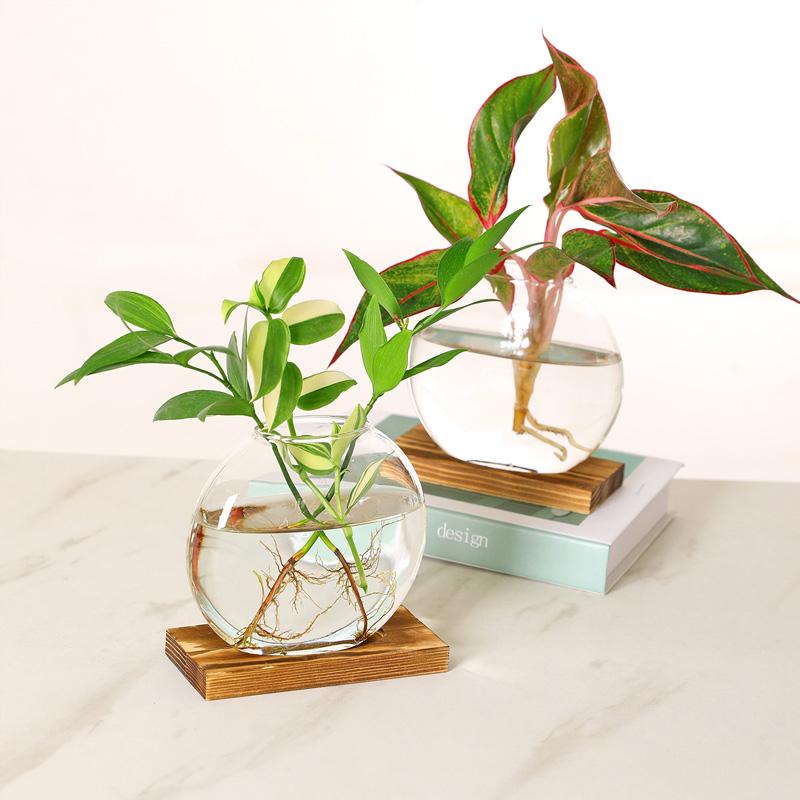 1 шт. скандинавская прозрачная круглая стеклянная ваза гидропонное растение террариум контейнер цветочные горшки микро аквариумы пейзаж домашний декор