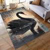 Graceful black swan elegance carpet Yoga living room room decor children's crawling mat doormat area rug games mat