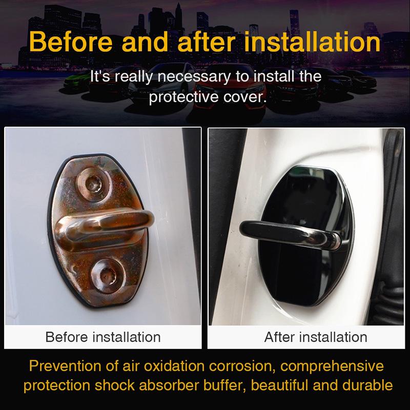 4шт автомобильный дверной замок защитная крышка дверной замок наклейка
