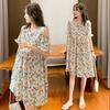2024 Summer Floral Maternity Dress - Stylish Belly-Covering Design for Outings