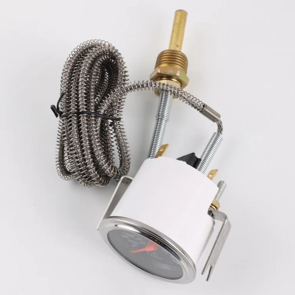 2 Inch 52mm Chrome Pointer Mechanical Water Temp Gauge 40-120℃/100-250℉ with Sensor NPT 1/2 for 12V Vehicles
