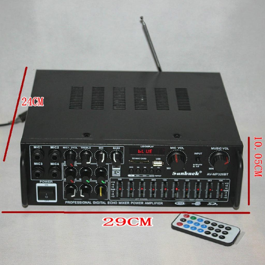 220 В-240 В эквалайзер Bluetooth стерео усилитель 800 Вт 4 Ом 2 канала USB 64 ГБ диск/SD-карта автомобильный домашний AV-усилитель мощности