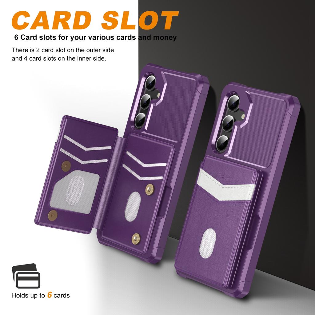 For Samsung Galaxy S25 FE Case RFID Blocking Card Slot Kickstand Leather + TPU Phone Cover