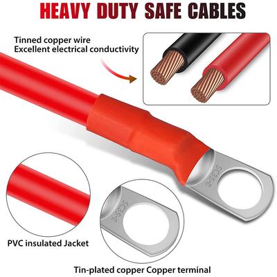 Мягкий силиконовый комплект кабелей для аккумулятора 2AWG 2LW медный соединительный провод водонепроницаемый гибкий для автомобиля/инвертора/ИБП
