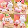 Rabbit Cute Monkey Plush Keychain Stretchable Design Children Collectors Gift