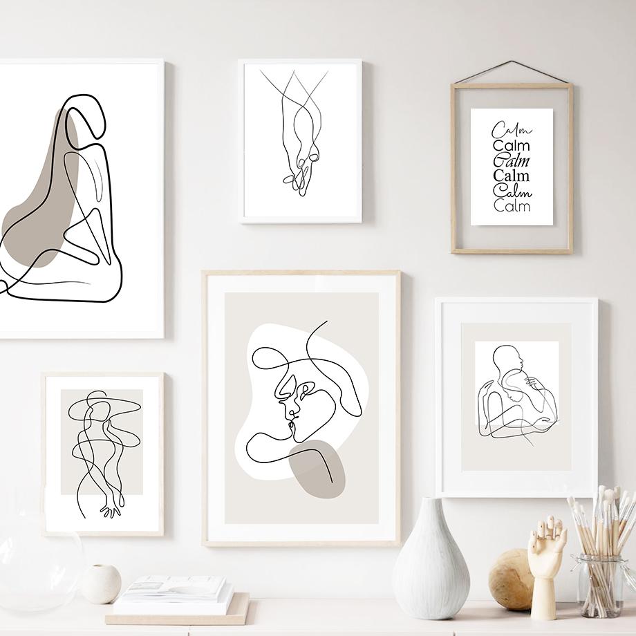 Настенная живопись на холсте, современный минималистский абстрактный силуэт, тело девушки, плакаты на скандинавскую тему и принты, настенные панно для декора гостиной