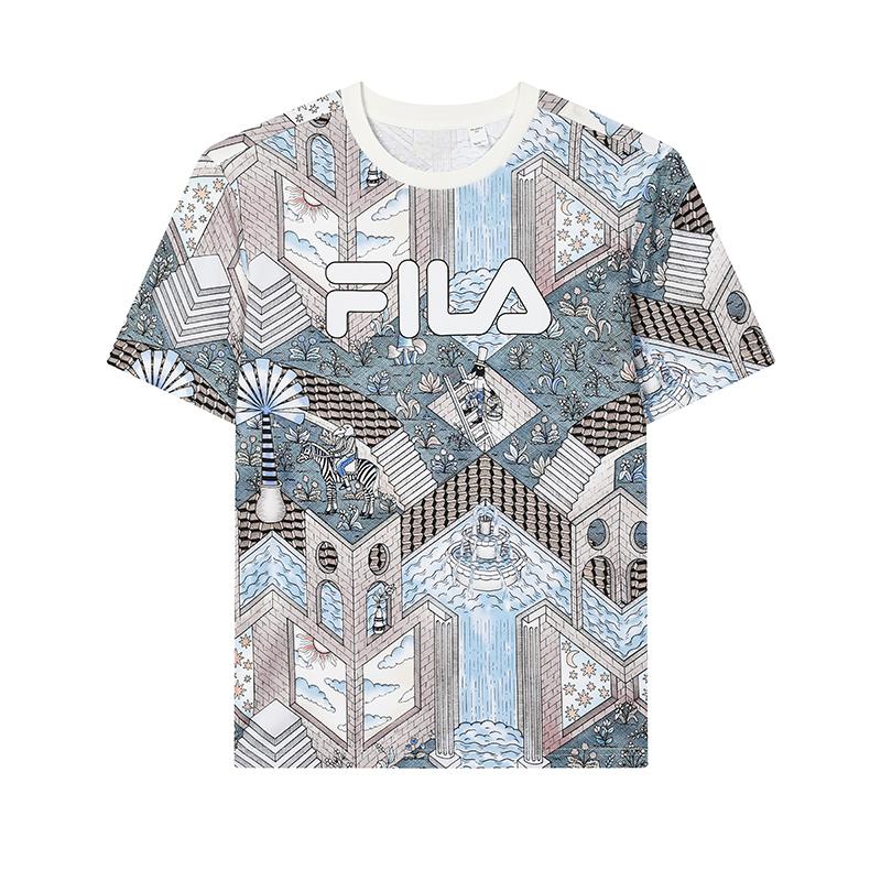 Новая мужская футболка FILA с принтом по всей поверхности F11M438119FZA