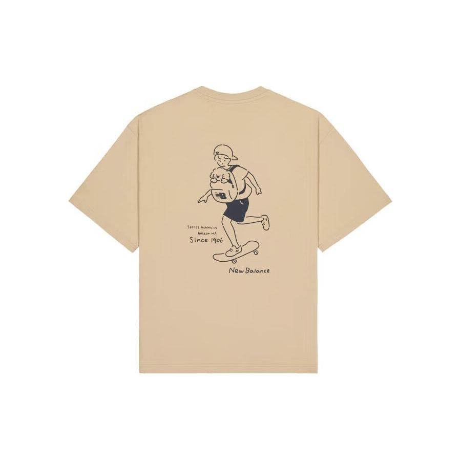 New Balance Wordmark Logo Skate Graphic T-Shirt Asia Sizing 'Incense' Unisex AMT42338-INC