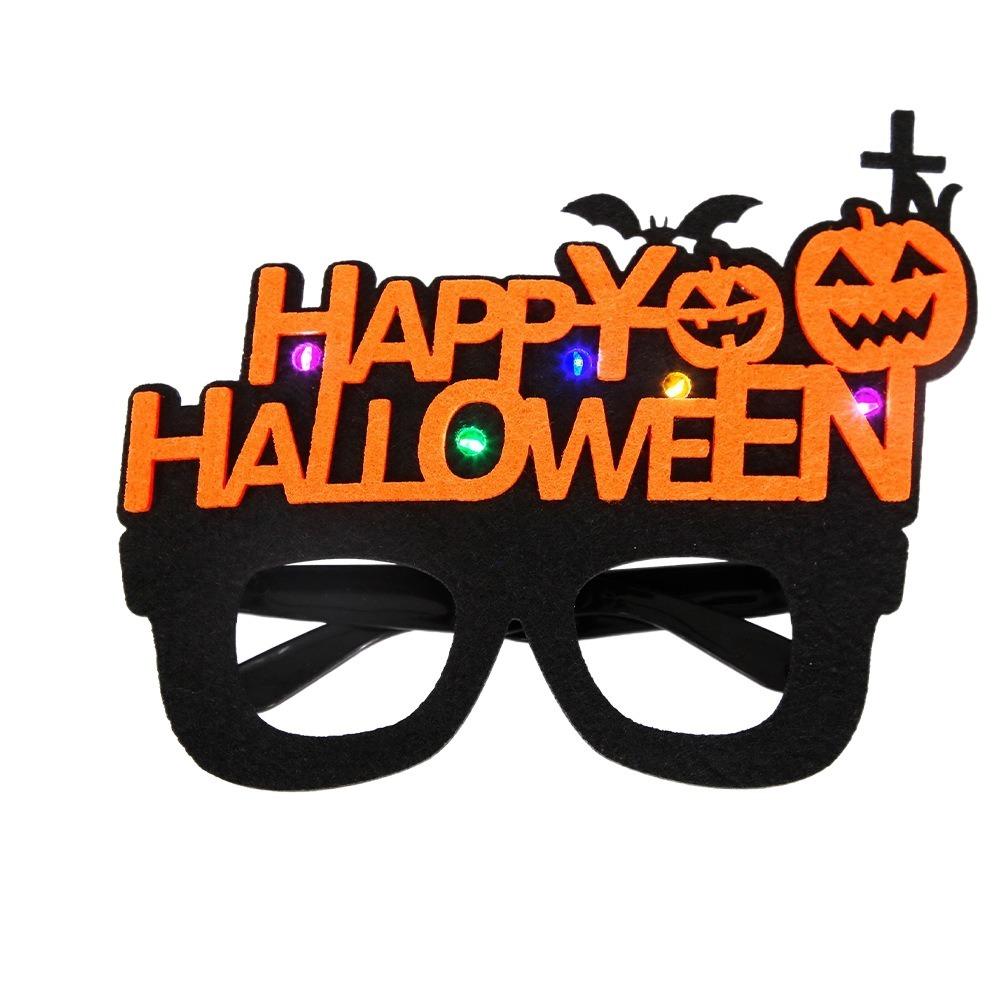 Felt Halloween Luminous Glasses LED Halloween Eyewear Frame Festival Pumpkin Glasses Men