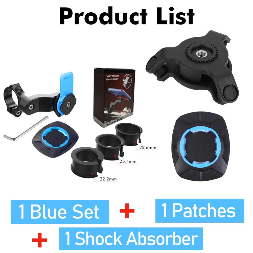 Motorcycle Bike Phone Holder Stand Bicycle Quad Lock Phone Holder Bike Holder 360° Rotatable Navigation Support Security Bracket